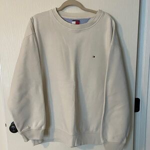 Tommy Hilfiger Men's Beige Crewneck Logo Sweatshirt Size XL